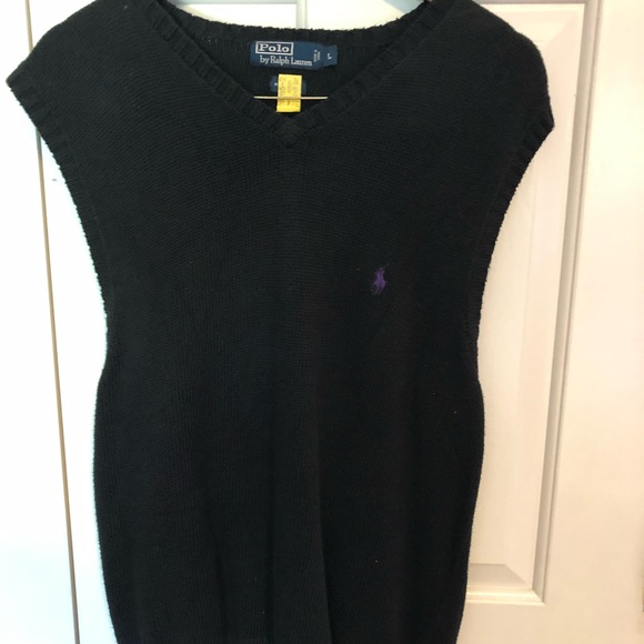 black polo sweater vest